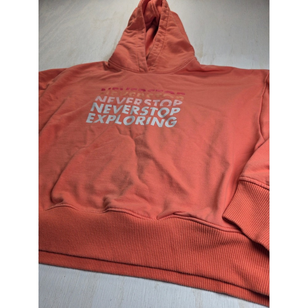 The North Face Never Stop Exploring Hoodie Coral Orange Graphic Sweatshirt XL